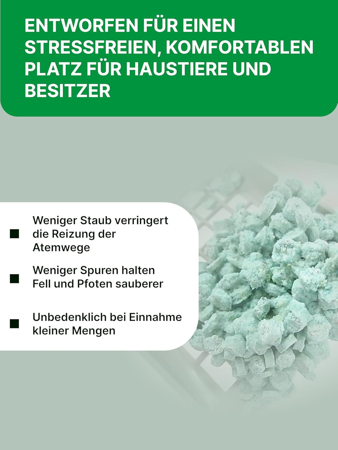 Apfel & Tofu Katzenstreu | Antibakterielle, spülbare und Geruchshemmende | Katzenstreu staubfrei auf