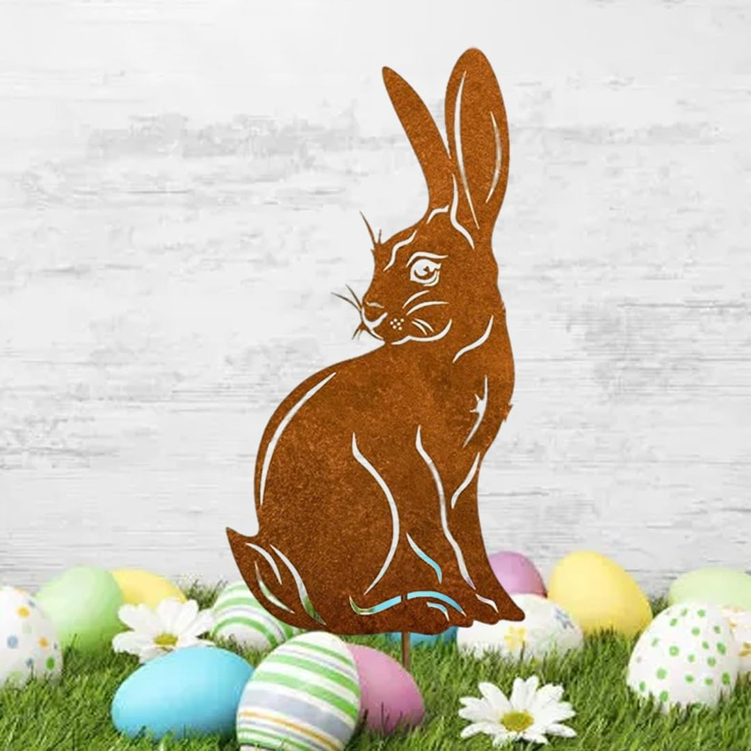 Gartenstecker Osterhase, Osterhase Gartendeko Rost, Gartendeko Stecker Oster-hase, Ostern Deko für G