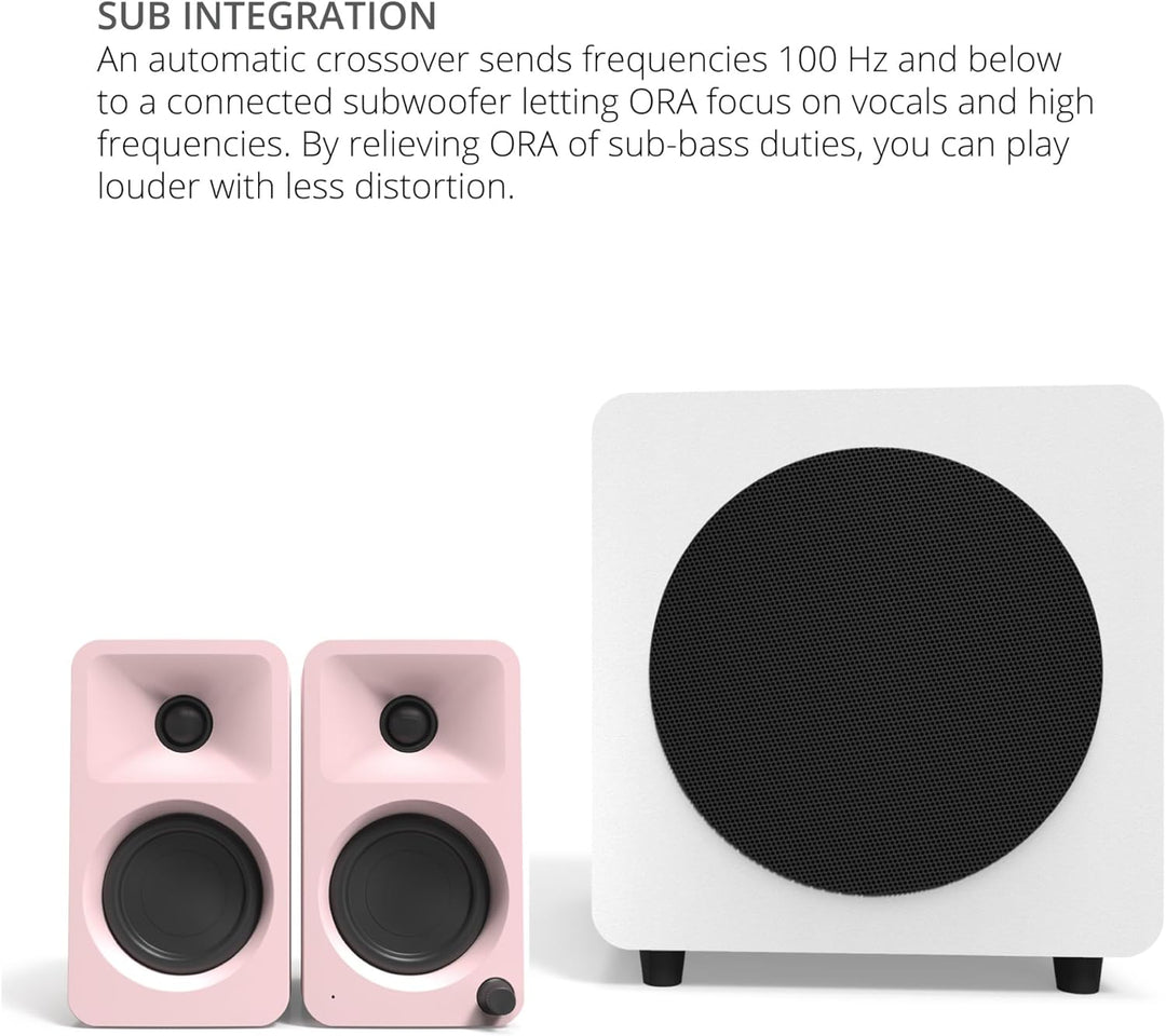 Kanto ORA 100W Powered Bi-amp Reference Desktop Computer Speakers w/Bluetooth 5.0 & USB-C | 100 Hz C