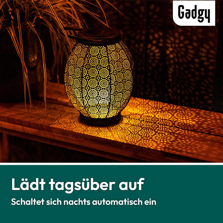 Gadgy Solar Laterne Aussen Blume | LED Solarlaterne für Aussen | Terassendeko Für Draussen | IP65-Wa