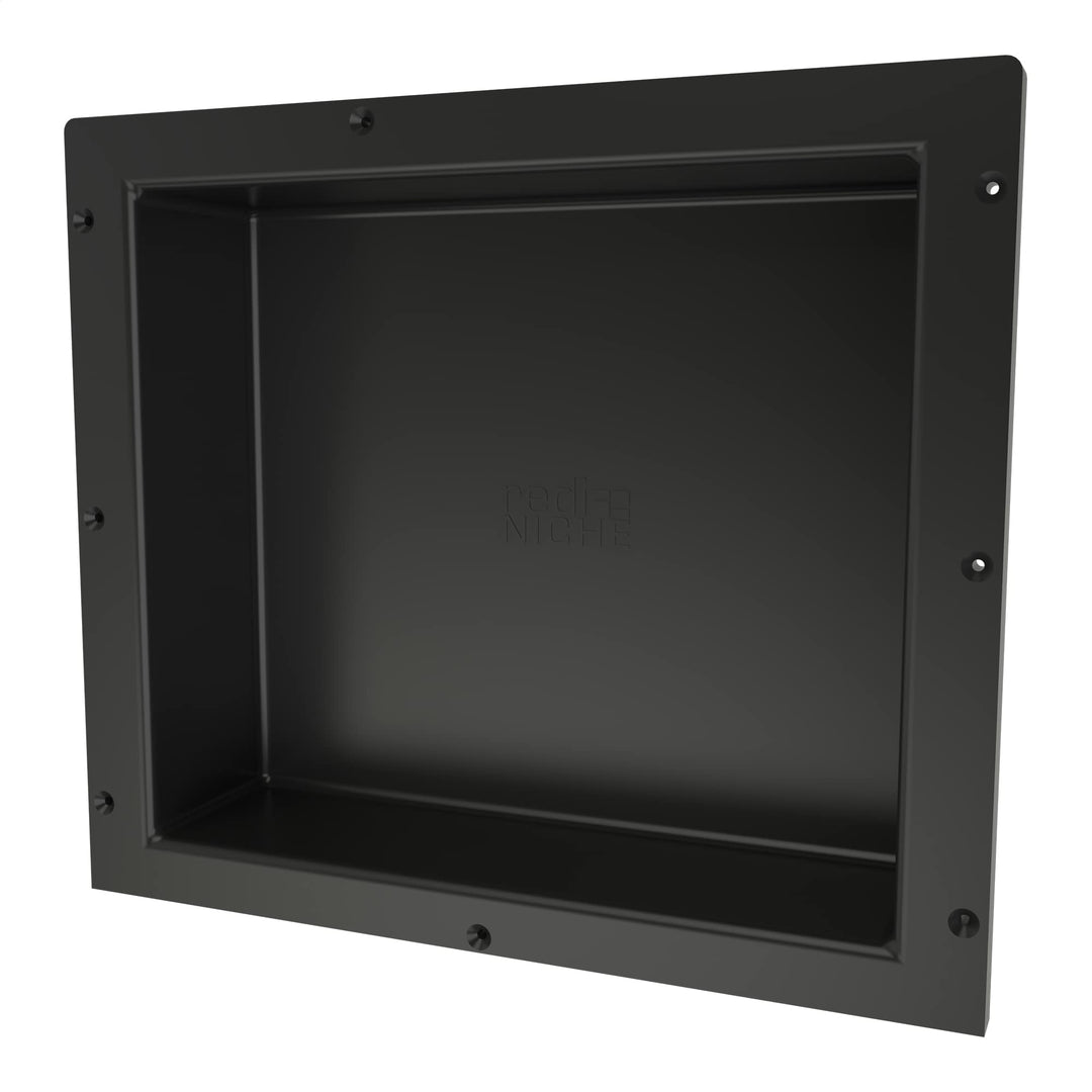 Tile Redi USA Nischen-Einzel-Duschregal, Schwarz, EIN Innenregal, 40,6 cm Breite x 35,6 cm Höhe x 10