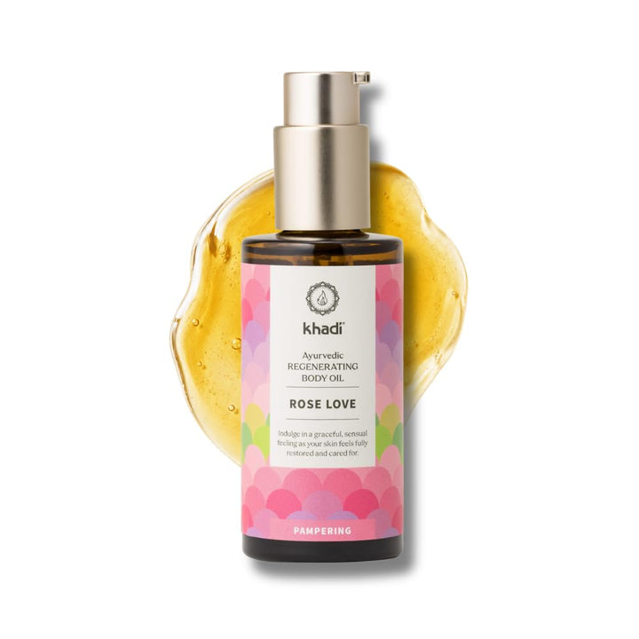 khadi ROSE LOVE Ayurvedisches Elixier Skin & Soul Oil, Luxuriöses Schönheitsöl, verwöhnend, regeneri