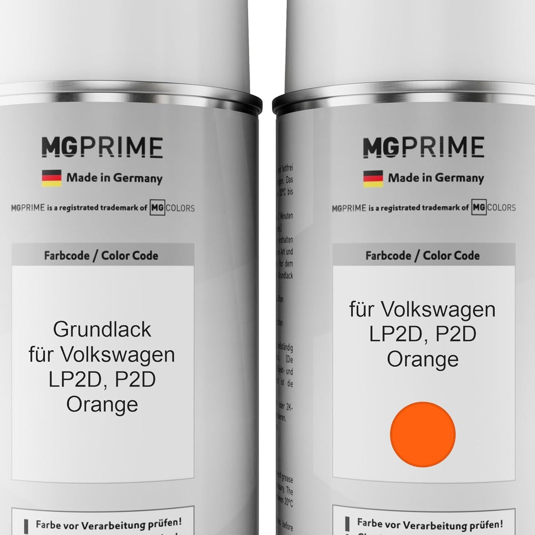 Autolack Sprühdosen Set für Volkswagen VW LP2D Orange Grundlack Basislack Klarlack Spraydose 400ml