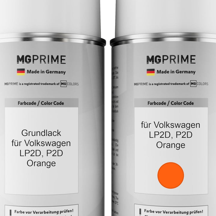 Autolack Sprühdosen Set für Volkswagen VW LP2D Orange Grundlack Basislack Klarlack Spraydose 400ml
