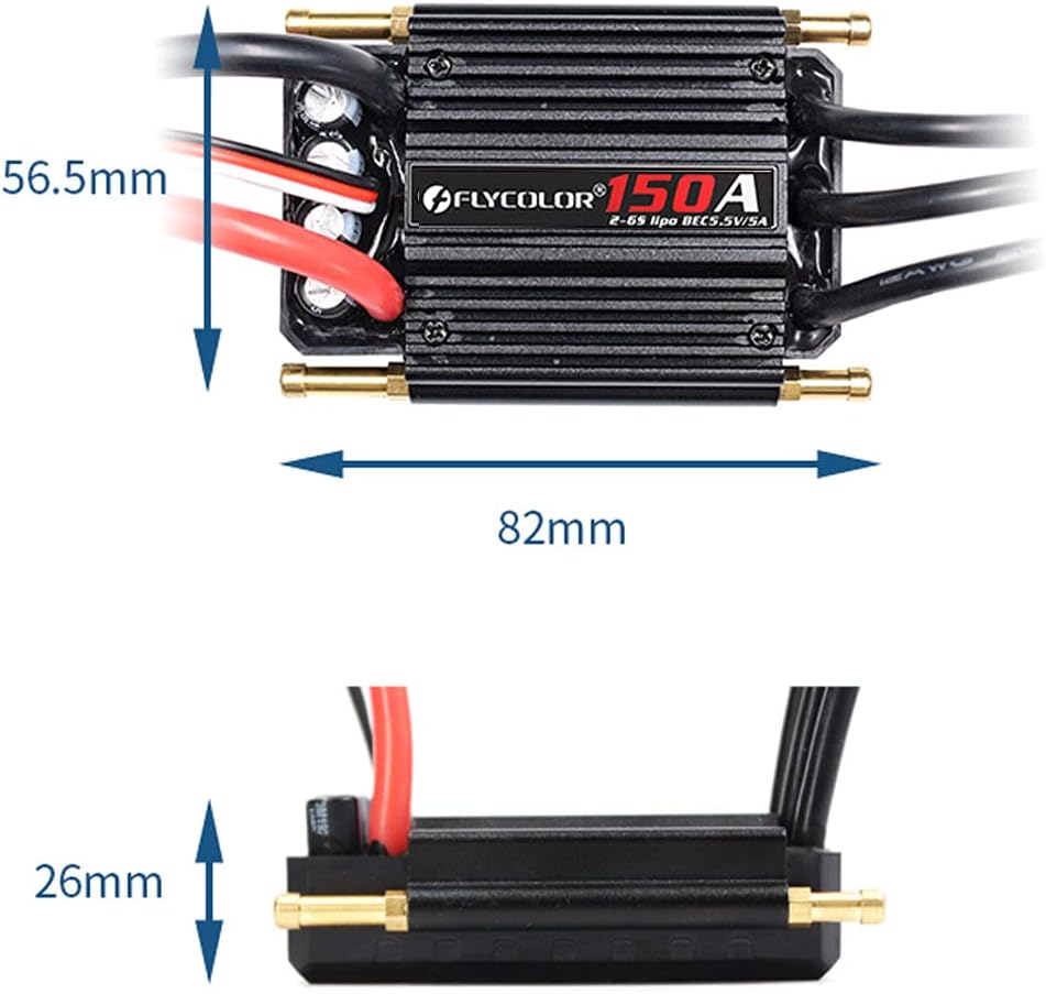 FLYCOLOR 150A ESC 2-6S Waterproof Brushless Elektronischer Geschwindigkeitsregler mit 5.5V/5A BEC un