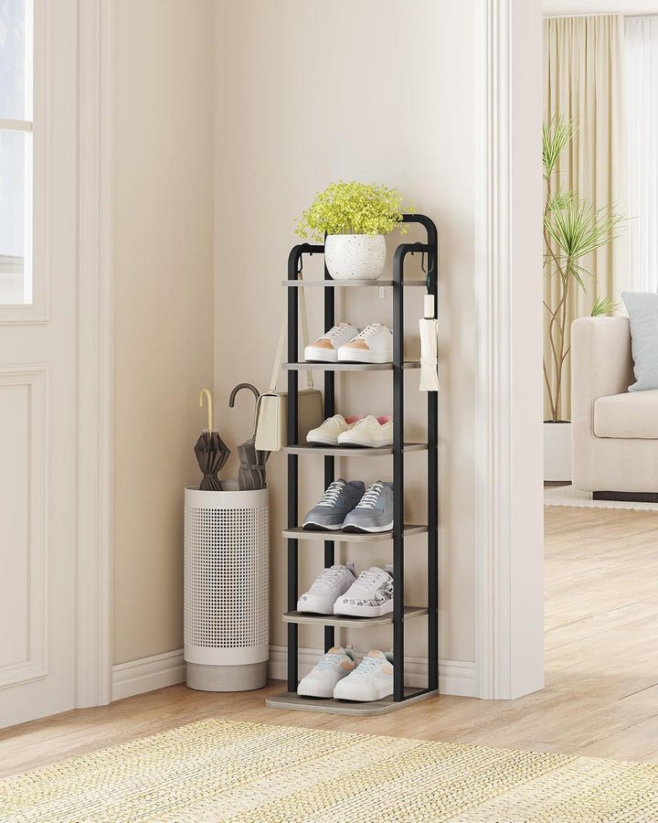 Hzuaneri Vertikales Schuhregal, 6-Stöckige Schuhregale, Schuhturm für Kleine Räume, Freistehend, Ver
