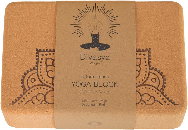 Yoga Block "natural touch" aus Kork/mittlere Grösse/abgerundete Ecken/Klassisches Yogahilfsmittel bz
