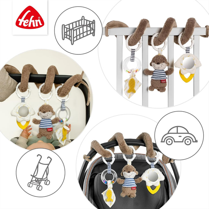 Fehn Otter Aktivitäty-Spirale, Motorikspielzeug mit Lernfunktionen zum Berühren, Fühlen und Spielen,