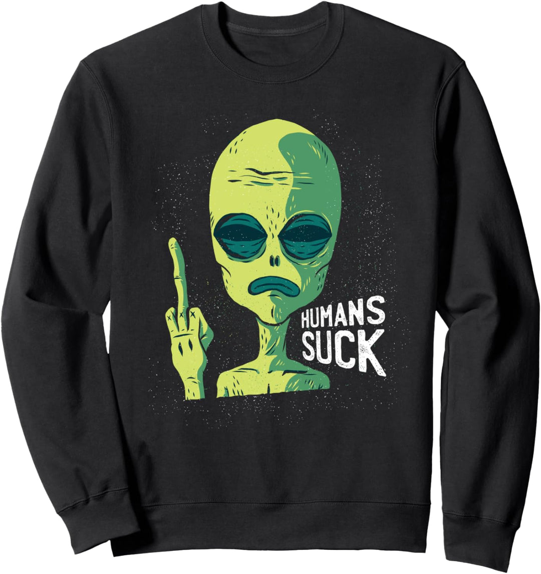 Humans Suck Shirt Funny Novelty Alien Graphic Tshirt Sweatshirt