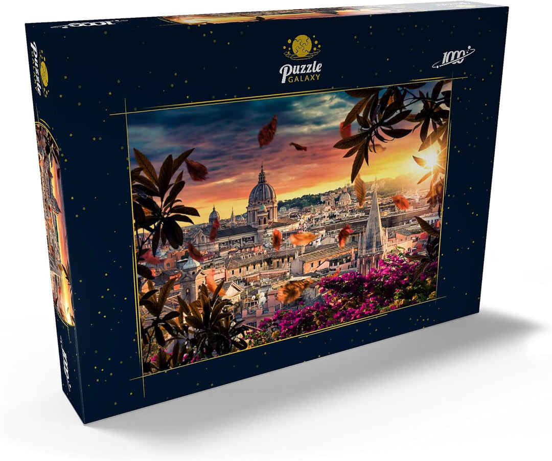 Schöner Sonnenuntergang über der Stadt Rom am Abend - Premium 1000 Teile Puzzle - MyPuzzle Sonderkol