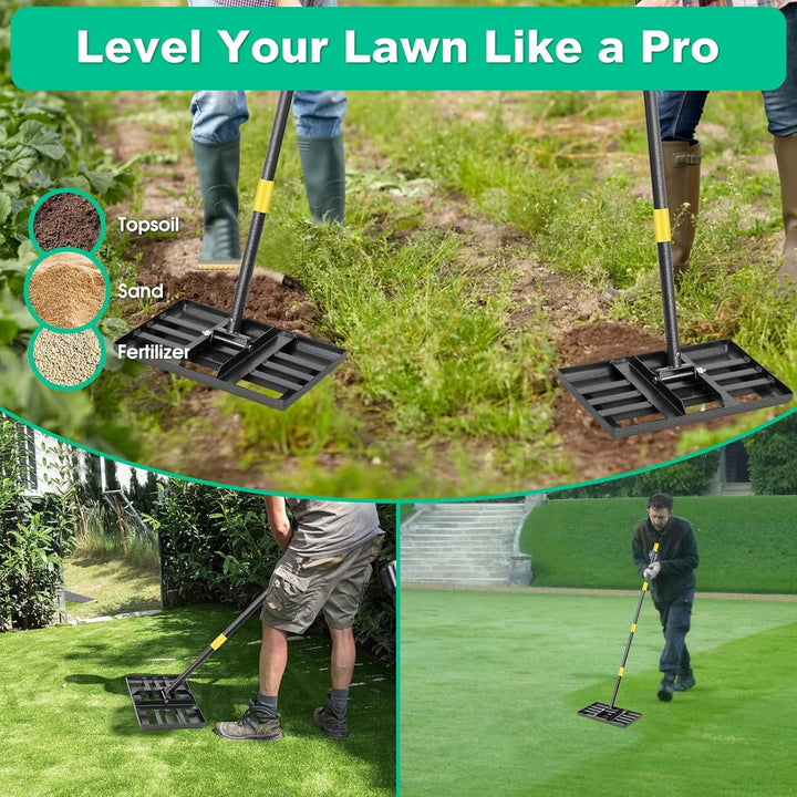 Rasenrechen Rasen Nivellierrechen Metall 182cm Golf Gartengras Surface Rasenwerkzeug Rakel für Rasen