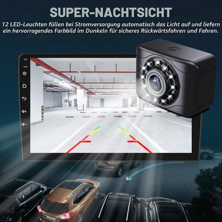 X1 Rückfahrkamera für Auto mit Weitwinkel Vorderseite/Rückansicht Kamera Nachtsicht IP68K wasserdich