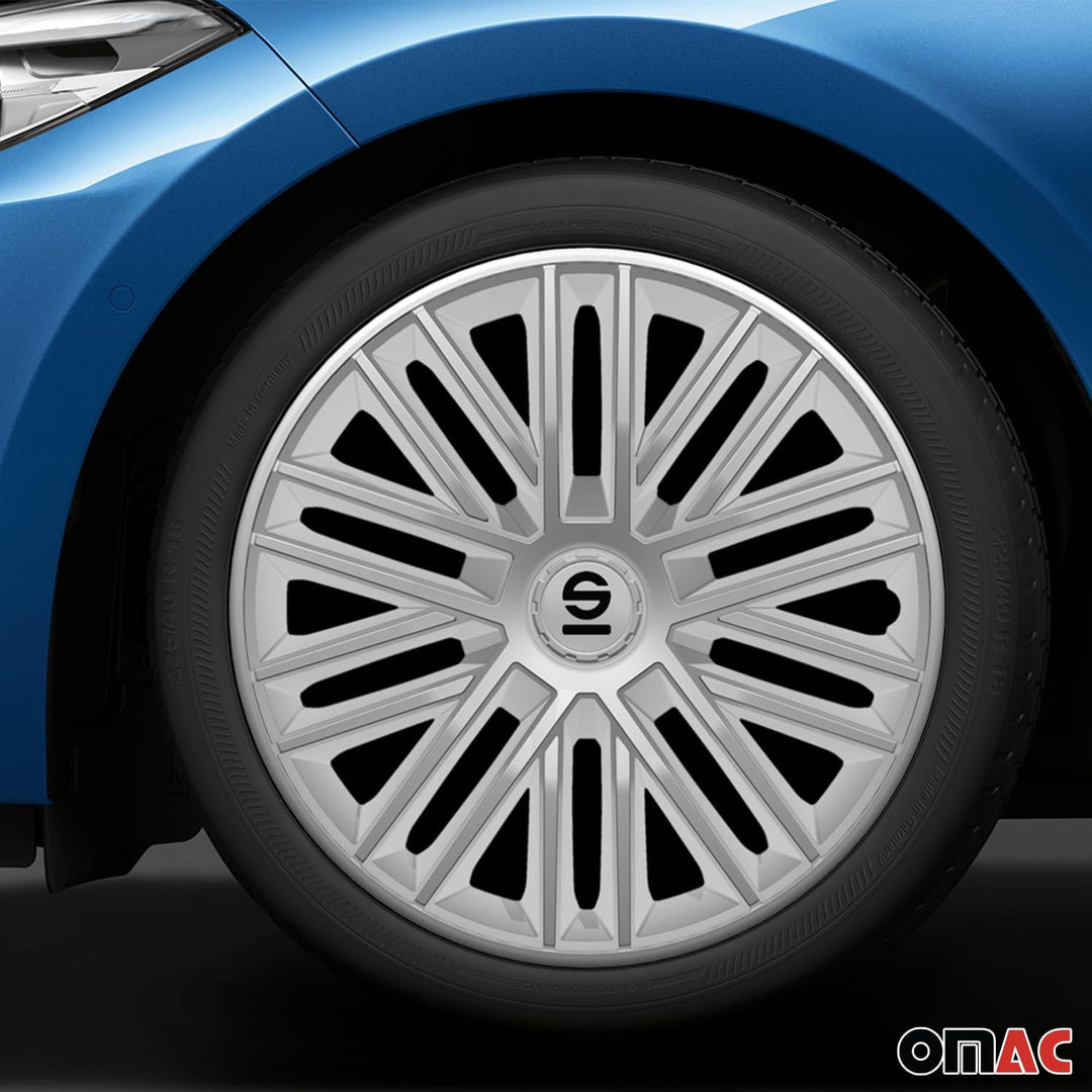 Sparco Radzierblenden Bergamo - 14-Zoll - Silber - Satz mit 4 Stück