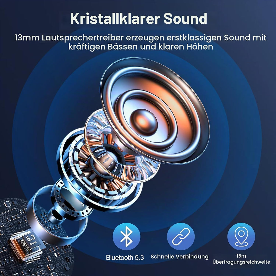 Bluetooth Kopfhörer Kabellos In Ear, Blackview Wireless Earbuds mit 4 ENC &amp; ANC Noise Cancelling Mik