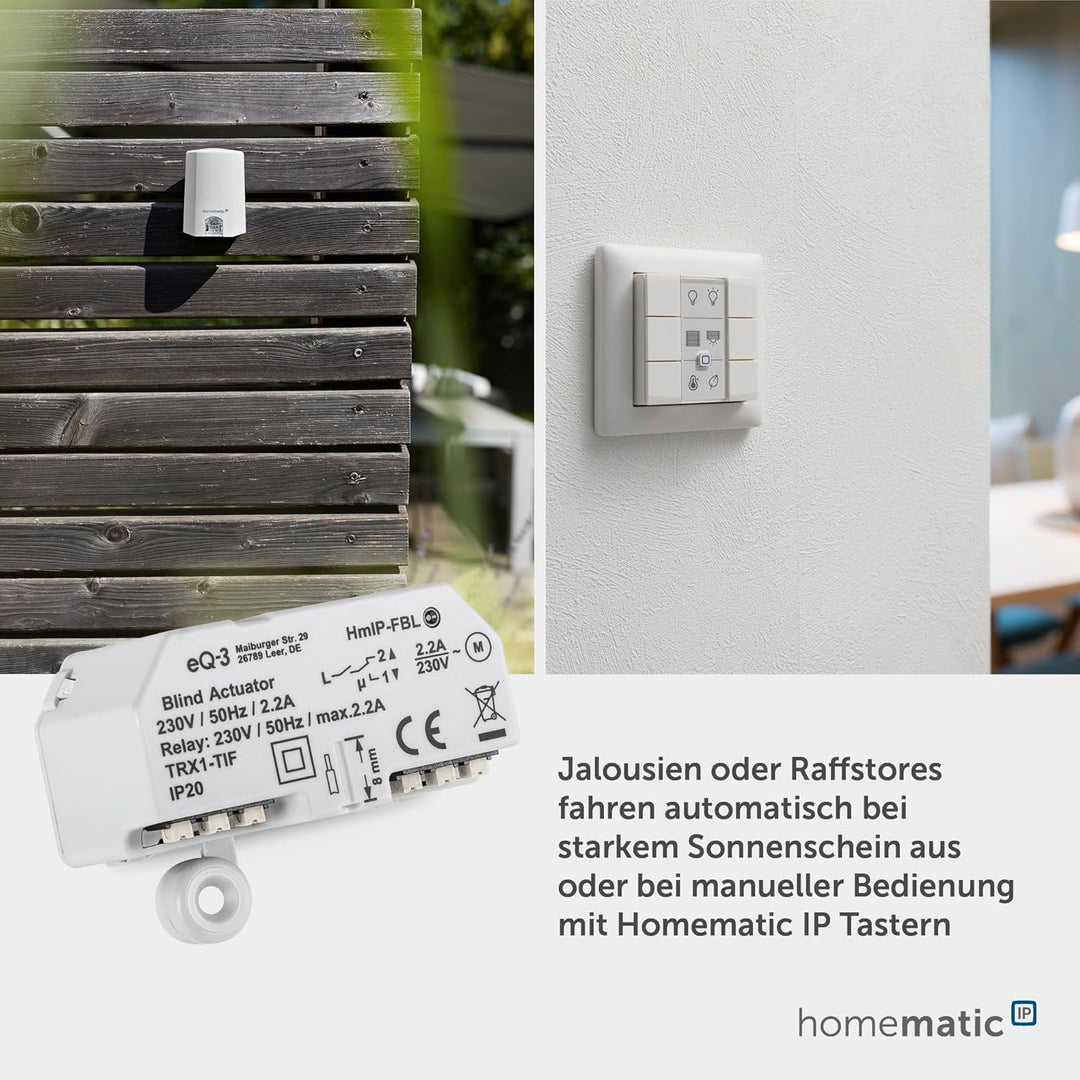Homematic IP Smart Home Jalousieaktor – Unterputz, digitale Steuerung von 1 Jalousie oder Raffstore,