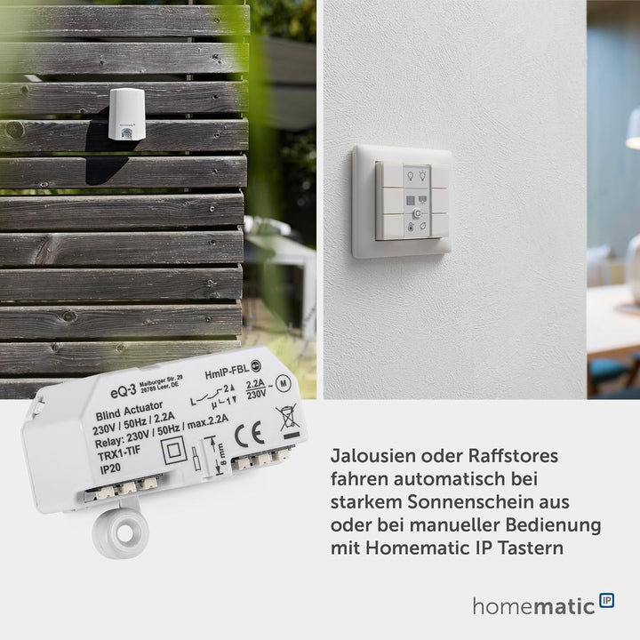 Homematic IP Smart Home Jalousieaktor – Unterputz, digitale Steuerung von 1 Jalousie oder Raffstore,
