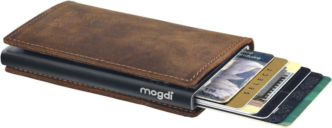 Premium Herren Portmonee RFID Schutz Kartenetui Business Geldbörse feinstes A++ Echtleder mogdi Nano