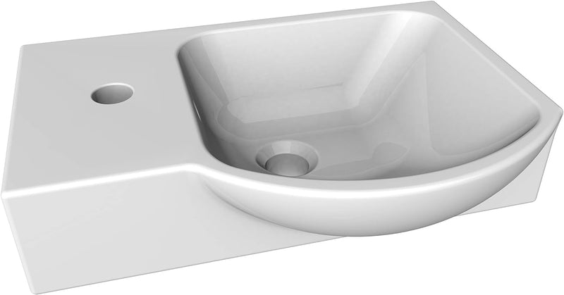 FACKELMANN Waschbecken rechts Gäste-WC / Waschtisch aus Keramik / Masse (B x H x T): ca. 45 x 10,5 x