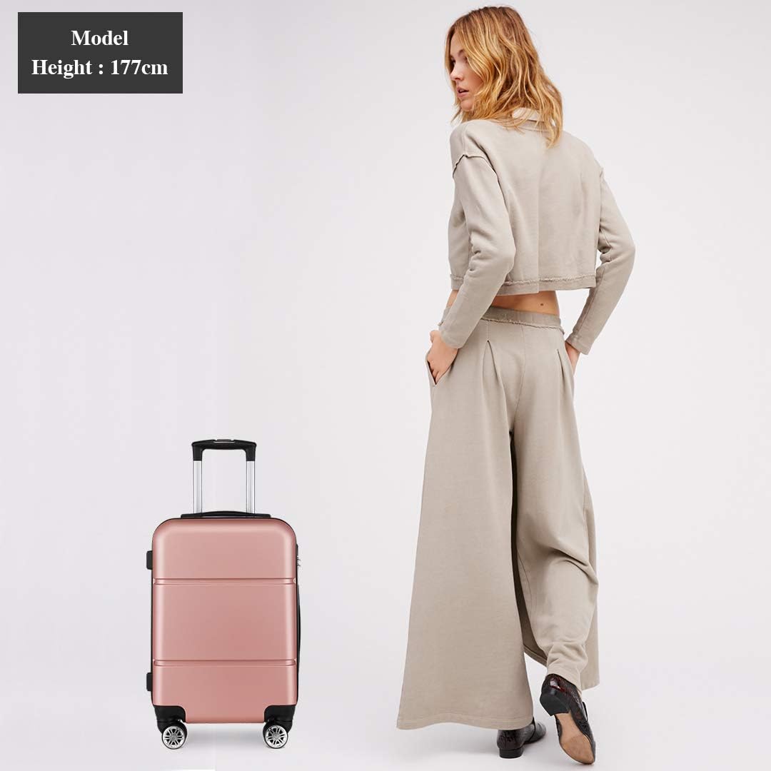 Kono Reisekoffer Handgepäck Koffer mit Rollen Hartschale Trolley 55x38x22cm 33 Liter Leichtgewicht A