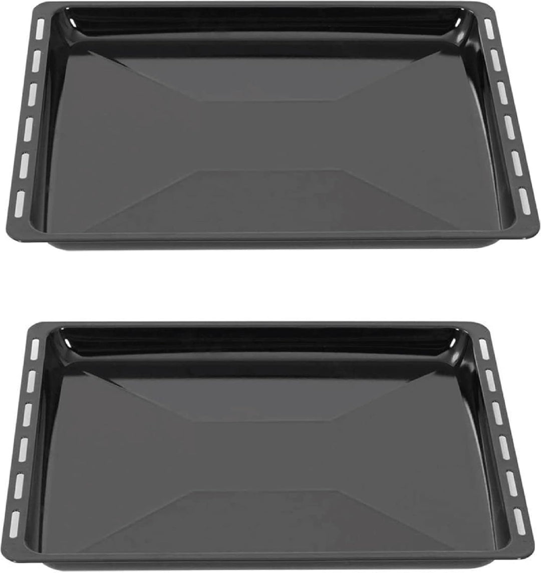 ICQN Backblech 422 x 370 x 30 mm Set, Emailliert Fettpfanne für Backofen und Herd, Passend für ELECT