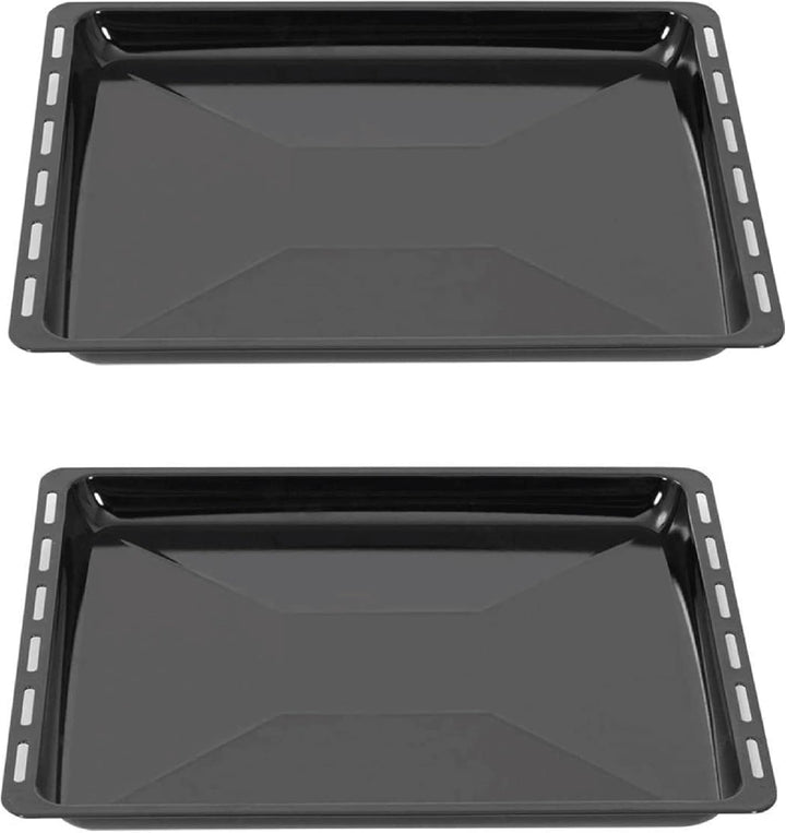 ICQN Backblech 422 x 370 x 30 mm Set, Emailliert Fettpfanne für Backofen und Herd, Passend für ELECT