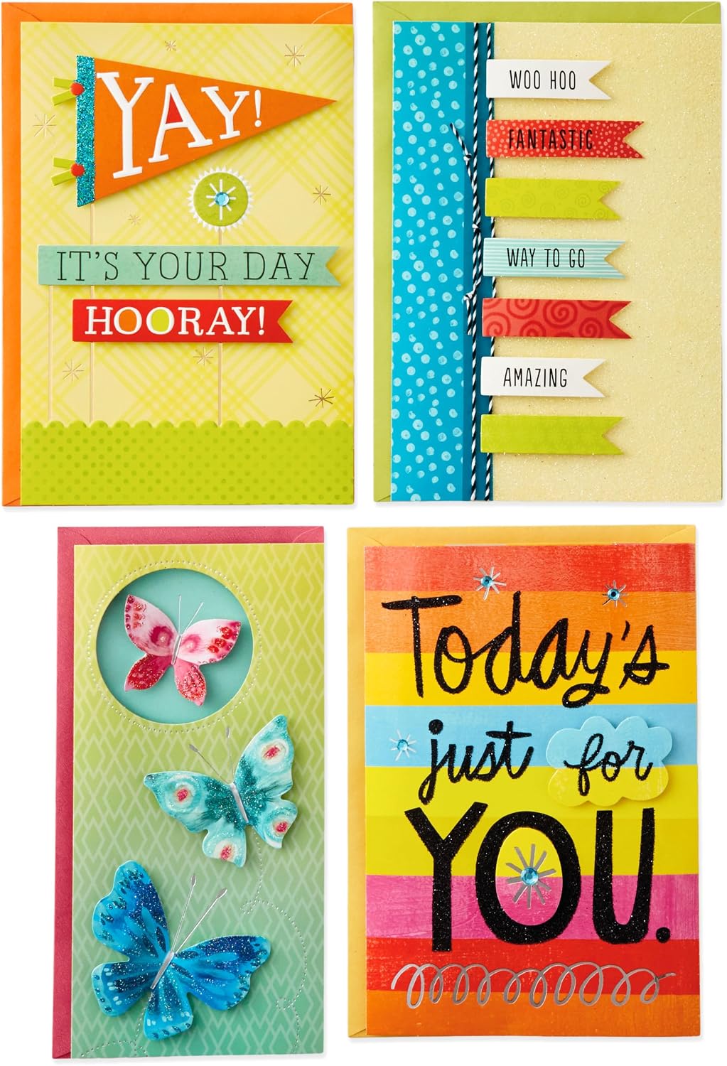 Hallmark All Occasion Handgefertigtes Set mit verschiedenen Grusskarten mit Kartenorganizer (24 Stüc