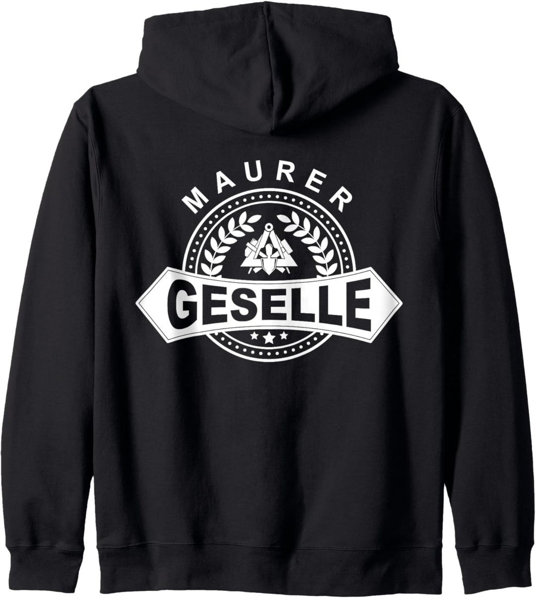 Maurer Geselle mit historischem Zunftwappen Kapuzenjacke