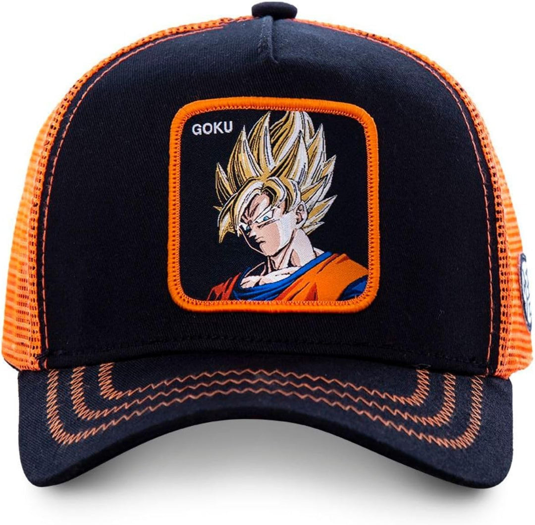 Tracker Kappe Herren Dragon Ball Z, Cap Herren, Goku Saiyajin, Langlebig, Schwarz, Einheitsgrösse