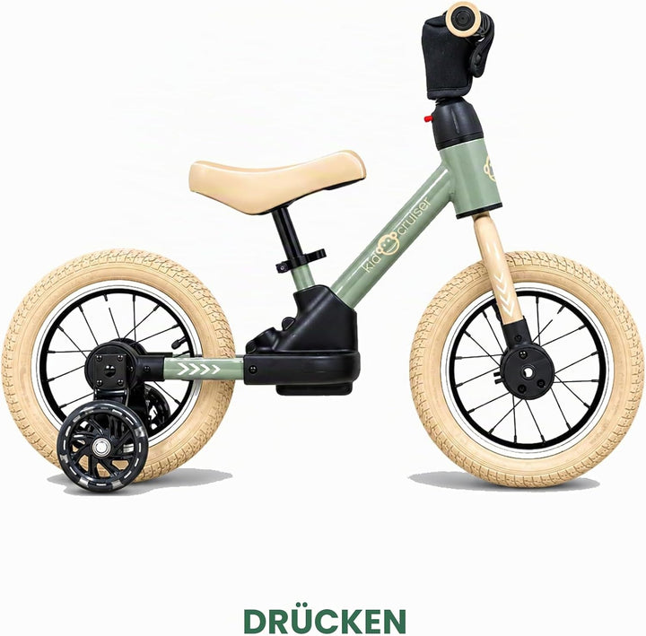 Kidcruiser Pedalplay laufrad ab 2 Jahre, ideal zum Radfahren Lernen, 3‑in‑1 mit LED Stützrädern &amp; Pe