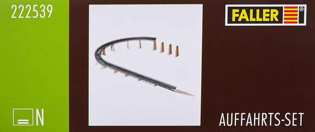 FALLER Auffahrts-Set Modellbausatz mit 75 Einzelteilen R1=193 mm I Modelleisenbahn Zubehör N Gleisbe