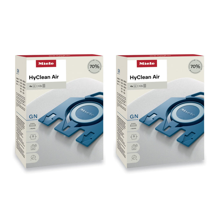 Miele GN AirClean 3D Efficiency Staubsaugerbeutel für Miele Staubsauger, 2 Boxen mit 4 Beuteln und 2