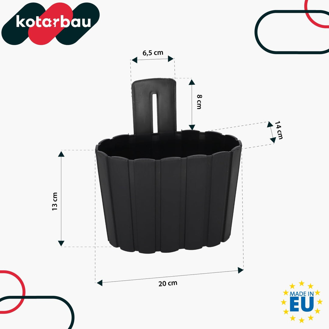 KOTARBAU® 6er Set Blumenkasten Balkon - Wandampel - Blumentopf - 20x14cm H: 13cm Anthrazit - Wandamp