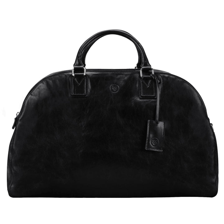 Maxwell-Scott Handgefertigte Damen Leder Reisetasche LilianaL in Schwarz, Schwarz