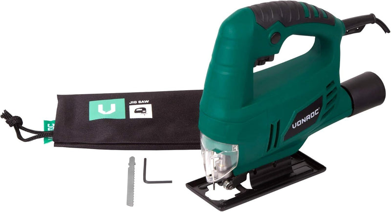 VONROC Stichsäge elektrisch 550W - Pendelhubstichsäge mit Staubabsaugung, variable Schnittwinkel & G