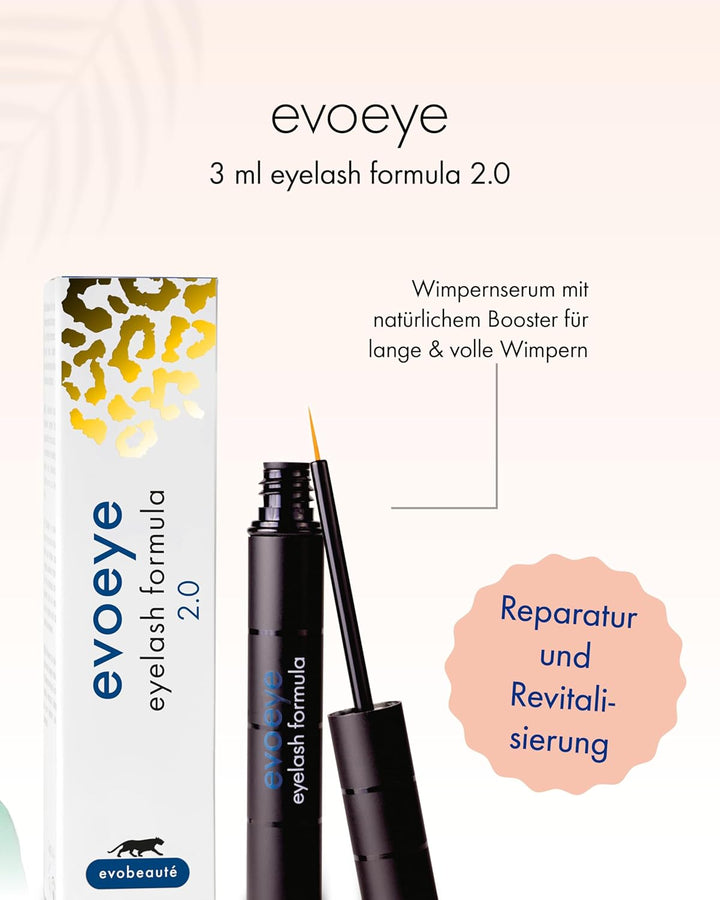 EVOBEAUTÉ evoeye Eyelash Formula 2.0 3 ml I Wimpernserum mit natürlichem Booster für lange & volle W