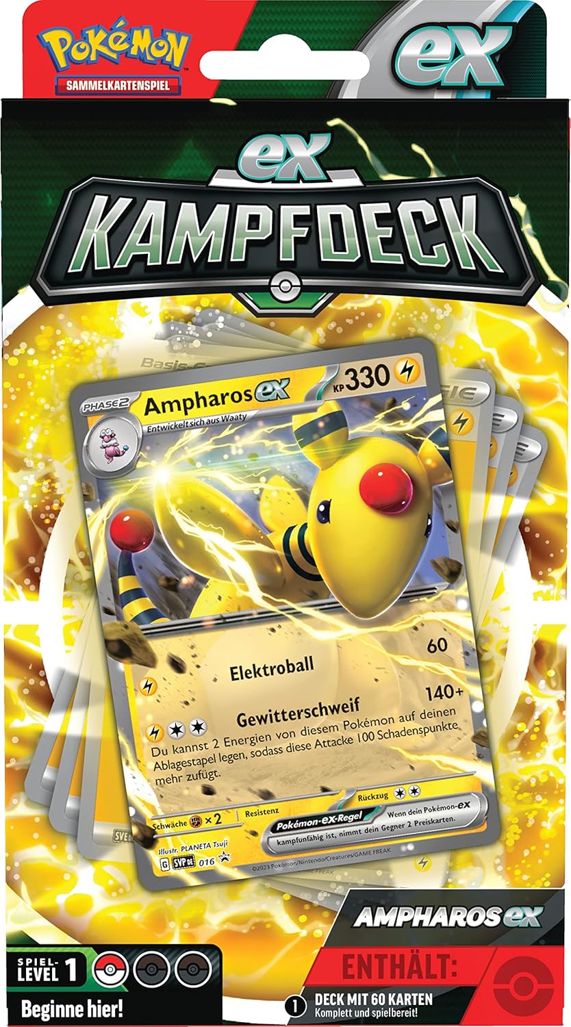Pokémon-Sammelkartenspiel: Kampfdeck Ampharos-ex (sofort spielbares Deck mit 60 Karten), Ampharos-ex