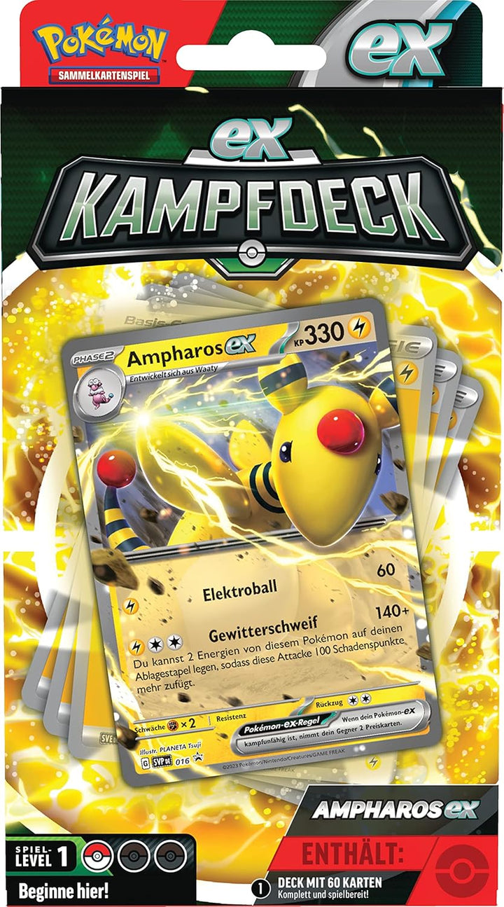 Pokémon-Sammelkartenspiel: Kampfdeck Ampharos-ex (sofort spielbares Deck mit 60 Karten), Ampharos-ex