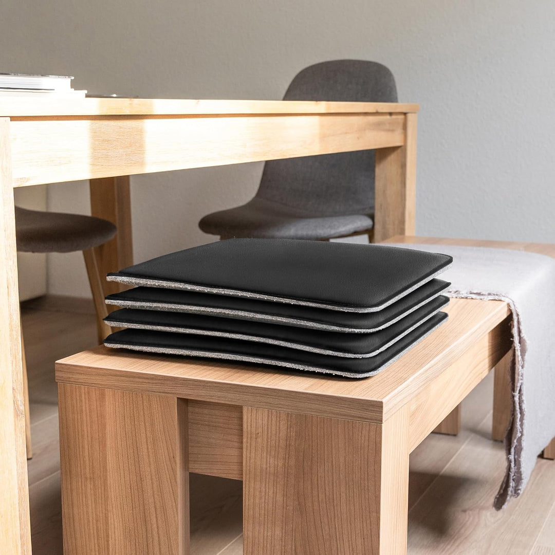 Miqio Design Sitzkissen | Wendekissen Rechteckig aus Filz und Kunstleder | Komfortgrösse XL Stuhlkis