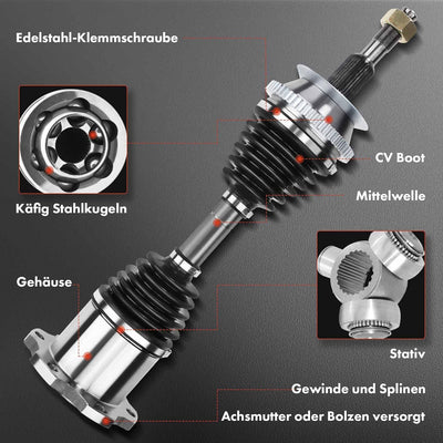 Frankberg Antriebswelle Schaltgetriebe Vorne Rechts Kompatibel mit CR-V II RD 2.2 CTDi 2005-2006 FR-