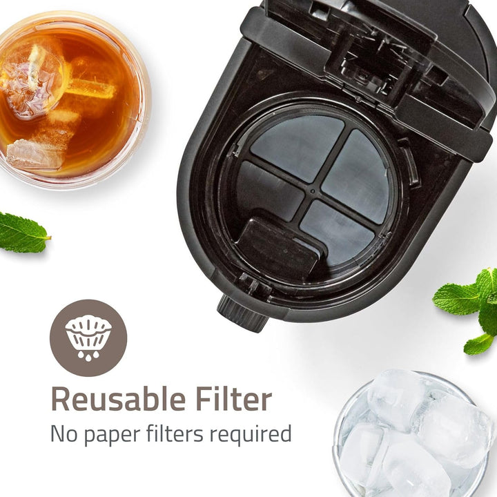 Nedis KAICM200FBK Eiskaffee- und Eistee-Zubereiter – 2,5l Fassungsvermögen – Für bis zu 6 Tassen – M