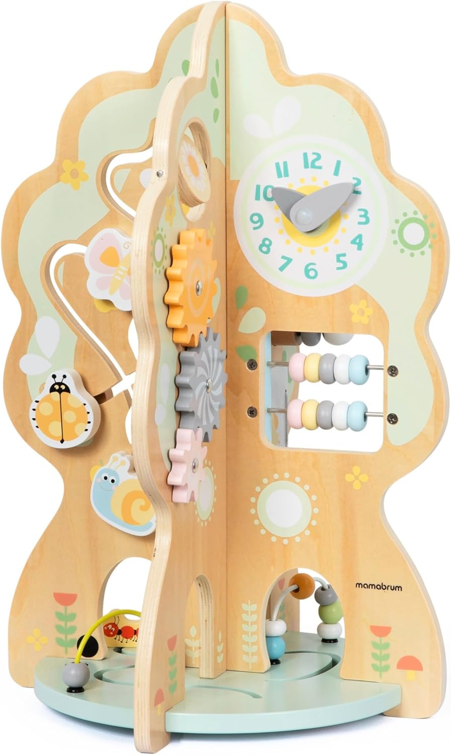 Mamabrum 10-in-1 Aktivitätsbaum aus Holz – Montessori Lernspielzeug für Kleinkinder – Motorikspielze