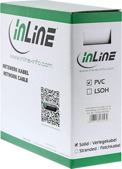 InLine® Verlegekabel, SF/UTP, Cat.5e, AWG24 CU, PVC, 100m