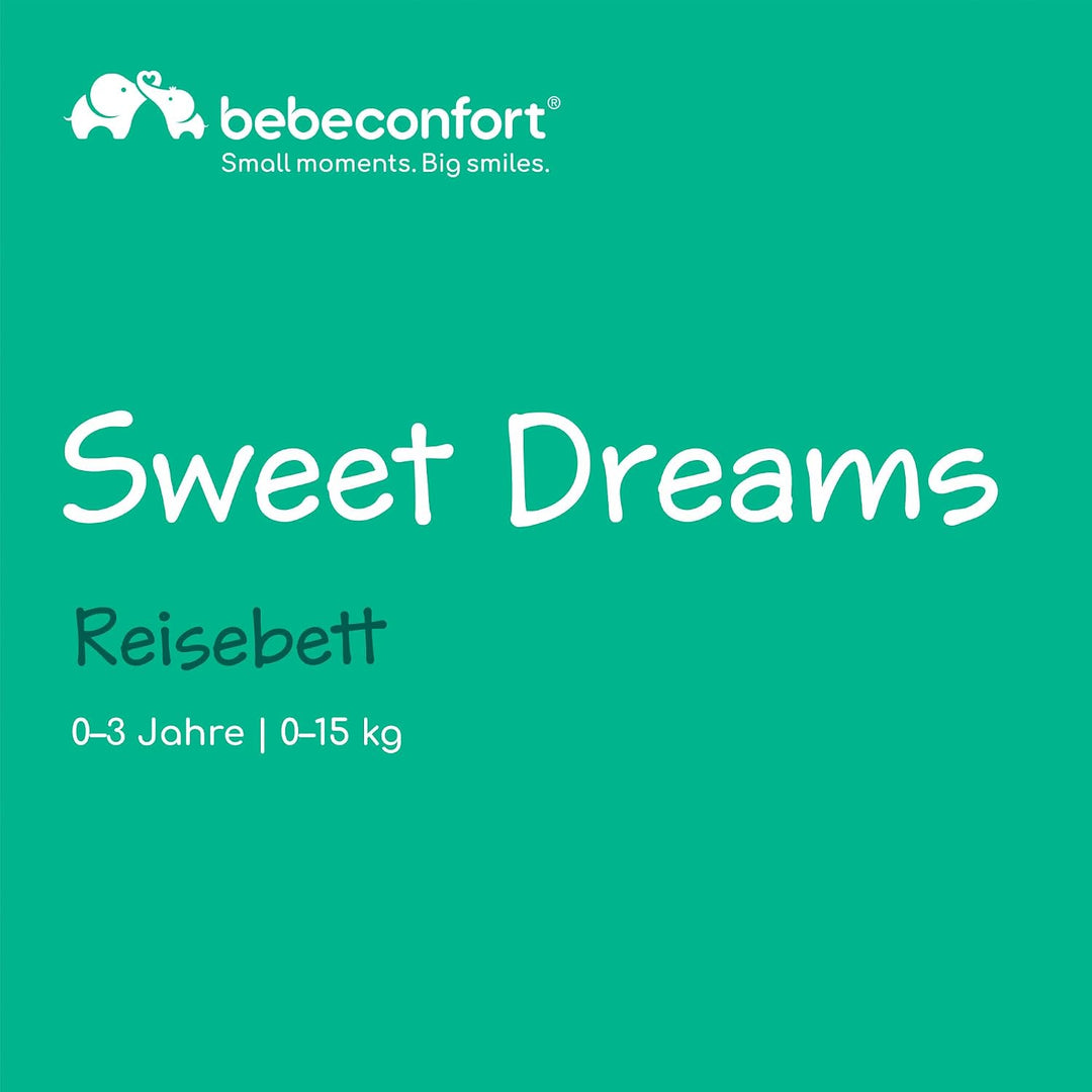 Bebeconfort Sweet Dreams, Baby Reisebett, 0–3 Jahre (0–15 kg), Reisebett leicht für Babys, Grosse ge