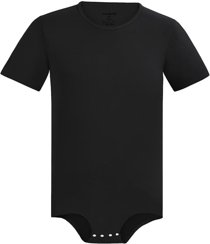 Landofgenie Männer Kurzarm Strampler Pyjama Bodysuit One Piece Strampler S Schwarz, S Schwarz