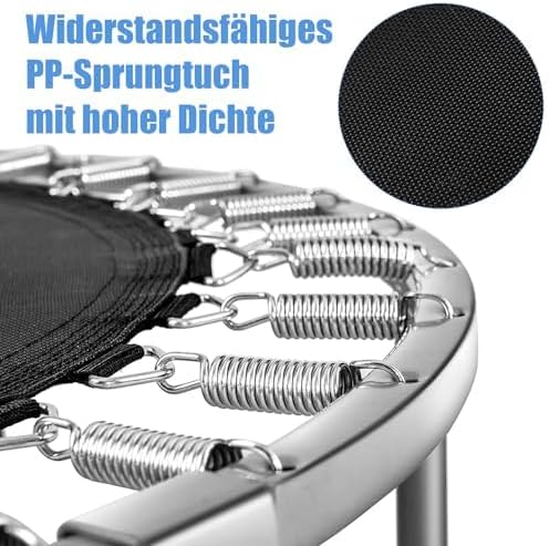 FANTASK φ97cm Mini Trampolin, Fitness Trampolin faltbar, Kindertrampolin bis 150kg belastbar
