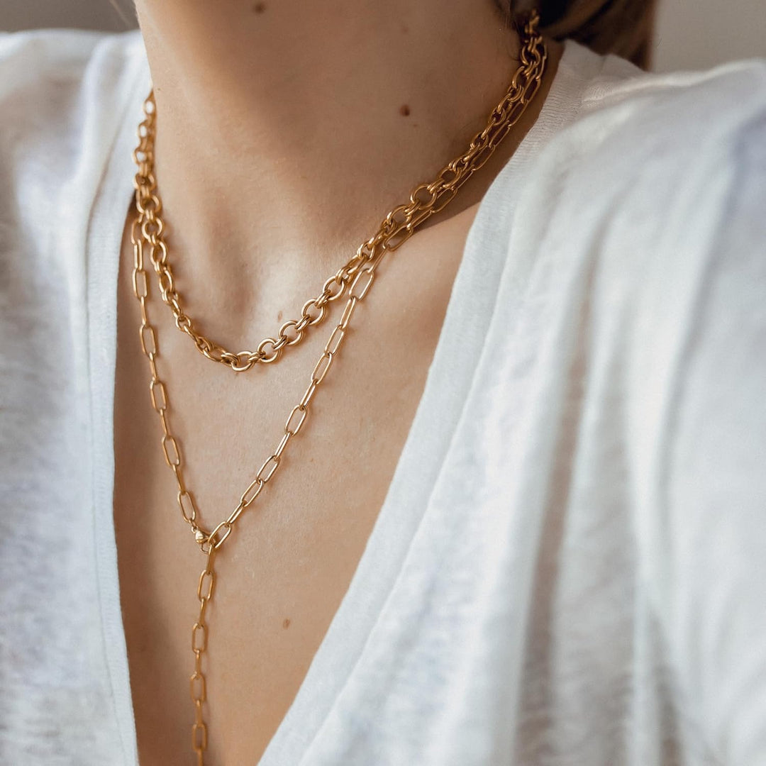 Happiness Boutique Damen Ankerkette in Gold | Statement Chunky Chain Rundankerkette aus Edelstahl Wa