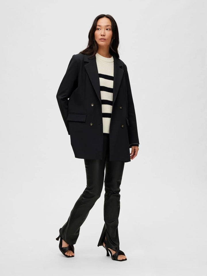 SELECTED FEMME Damen Slfmyla Ls Relaxed Noos Blazer 36 Schwarz, 36 Schwarz