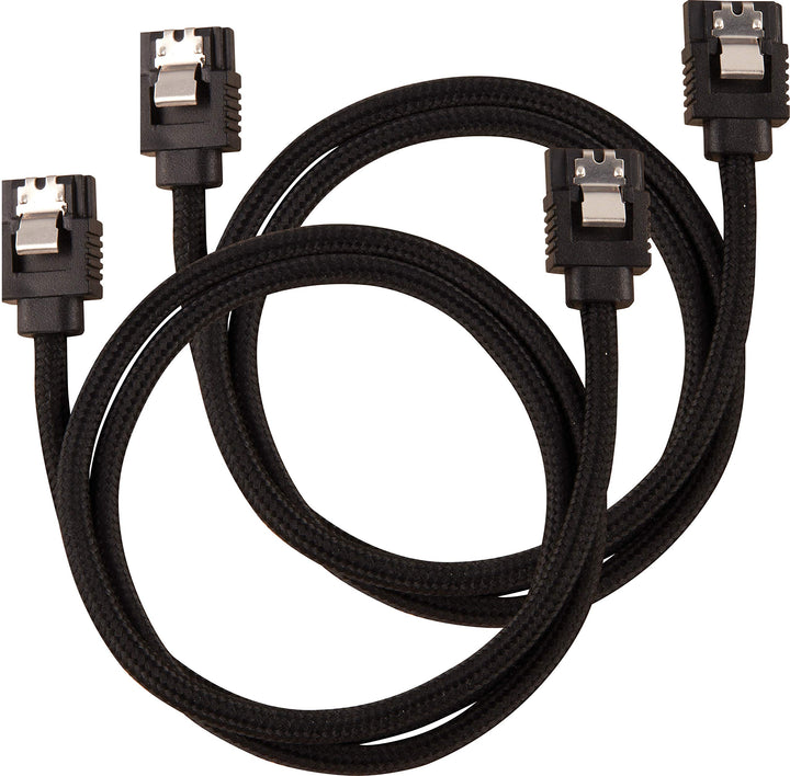Corsair Premium Sleeved SATA 3 Kabel (6Gbps, 60 cm) Schwarz SATA 60 cm Schwarz, SATA 60 cm Schwarz