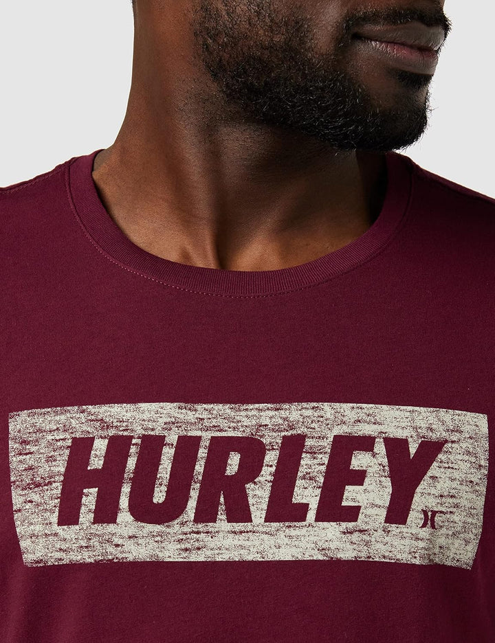 Hurley Herren M Evd WSH Fastlane Bx Texture Ls T-Shirt L Dunkles Beetroot, L Dunkles Beetroot