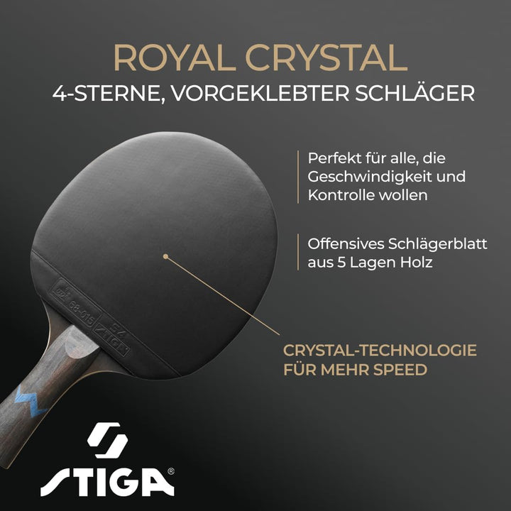 Stiga Royal 4-Star Table Tennis Ping Pong Bat, Black/Red Einzelbett, Einzelbett